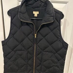 J. Crew Black Quilted Zip Vest